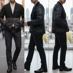 Roberto Cavalli Men’s Wool‎ Black Jacket Coat Size 42 Long Sleeve Made in Italy